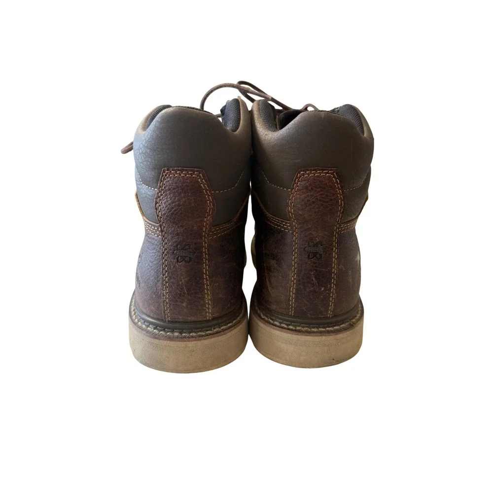 Irish Setter Brown Leather Work Boots Lace Up Slip Resistant 10.5